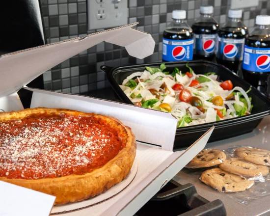 Order Ultimate Meal Deal Deep Dish (Medium) + Pepsi Package food online from Giordano store, Canton on bringmethat.com