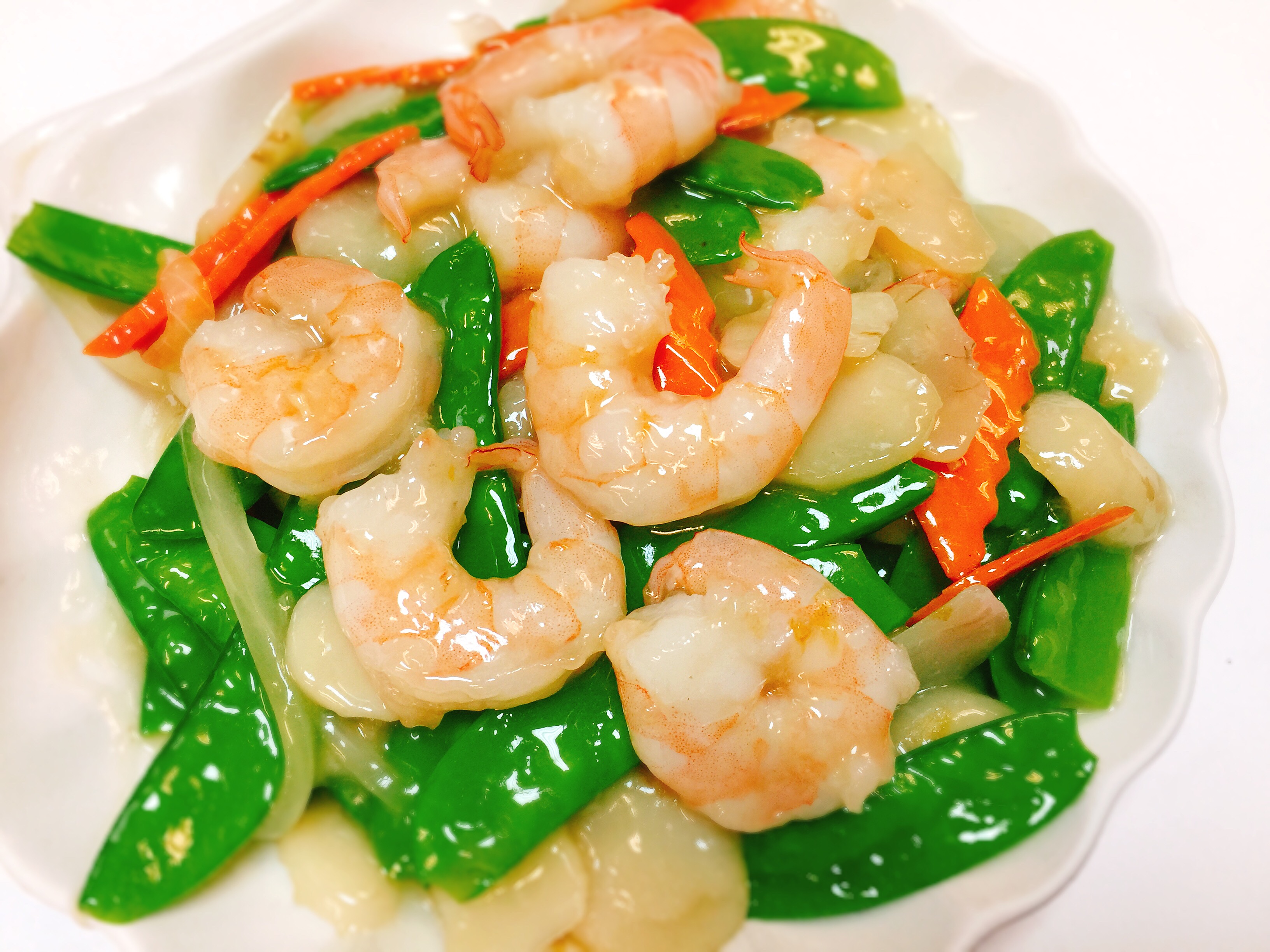 Order 301. Shrimp with Pea Pods 雪豆虾 food online from Noodles Delight store, Roselle on bringmethat.com