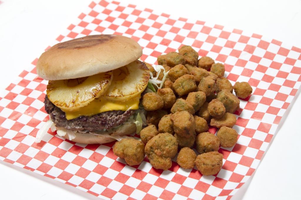 Order 1/3 lb. Hawaiian Burger food online from Country Burger House store, Mesquite on bringmethat.com