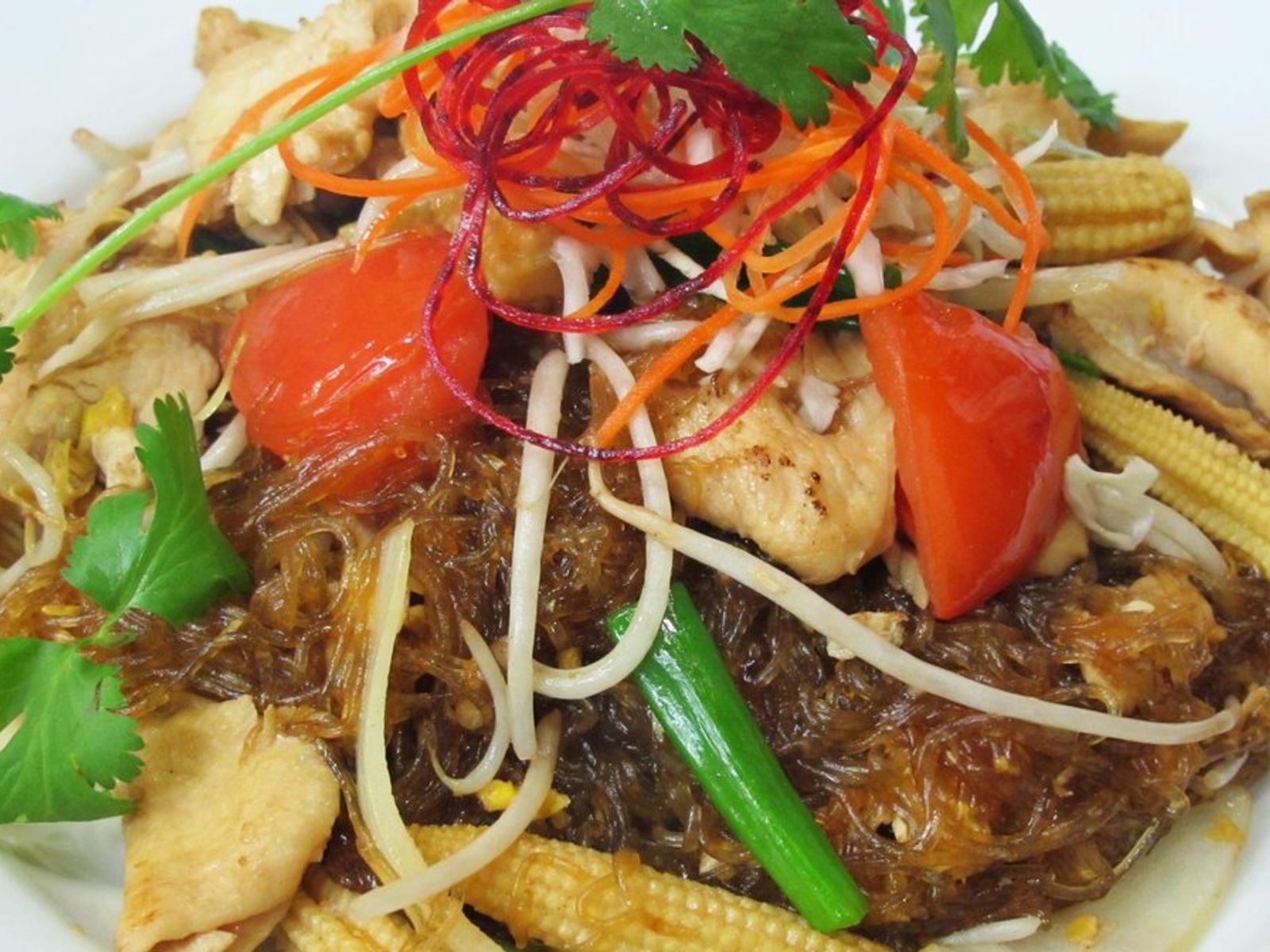 Order PAD WOON SEN NOODLES food online from Pinto Urban Thai Diner store, Richardson on bringmethat.com