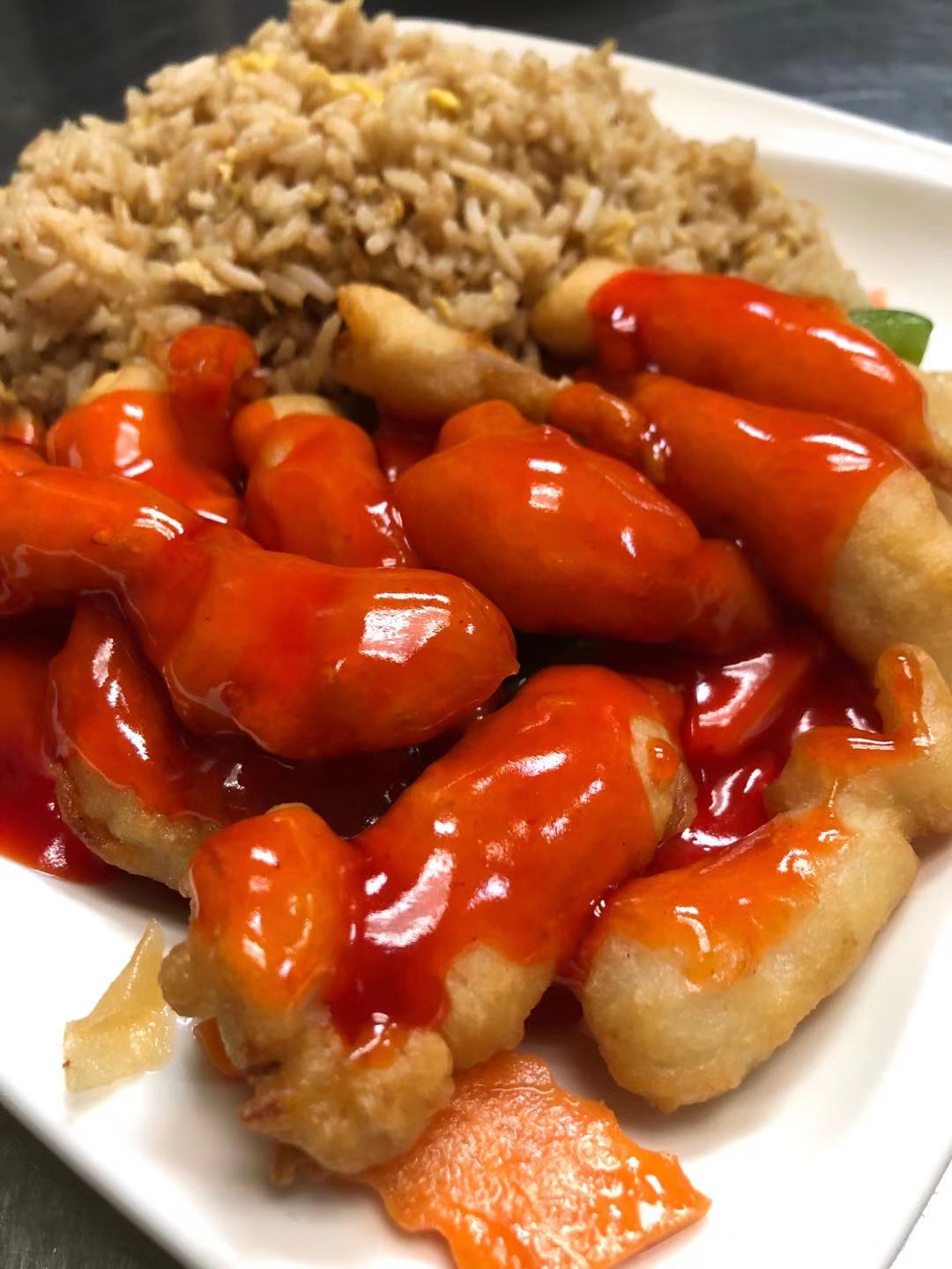 Order X10. Sweet and Sour Chicken Lunch Special food online from House of Sun Chinese Restaurant store, Cincinnati on bringmethat.com