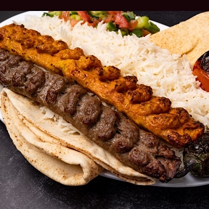 Order #12A/B Koubideh Combo food online from Massis Kabob store, Los Angeles on bringmethat.com