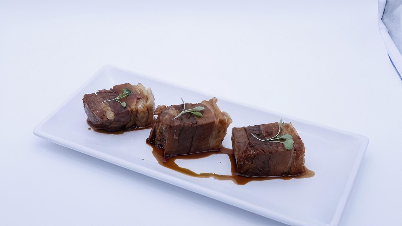 Order Marinated Soft Pork Belly food online from Sapporo Revolving Sushi store, Las Vegas on bringmethat.com