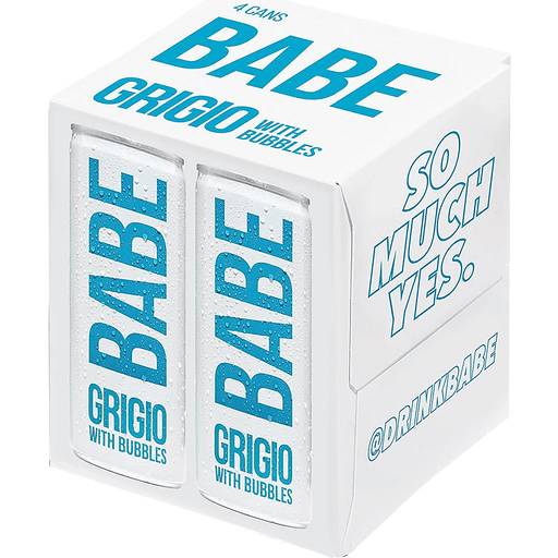 Order Babe Pinot Grigio with Bubbles (4PK 250ML) 123116 food online from Bevmo! store, Chino on bringmethat.com