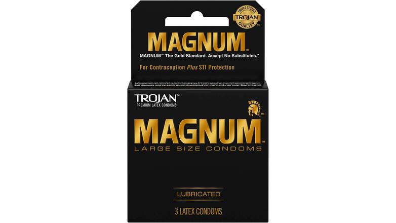 Order Trojan Magnum Lubricated Condoms, 3 Count food online from Anderson Convenience Markets #140 store, Omaha on bringmethat.com