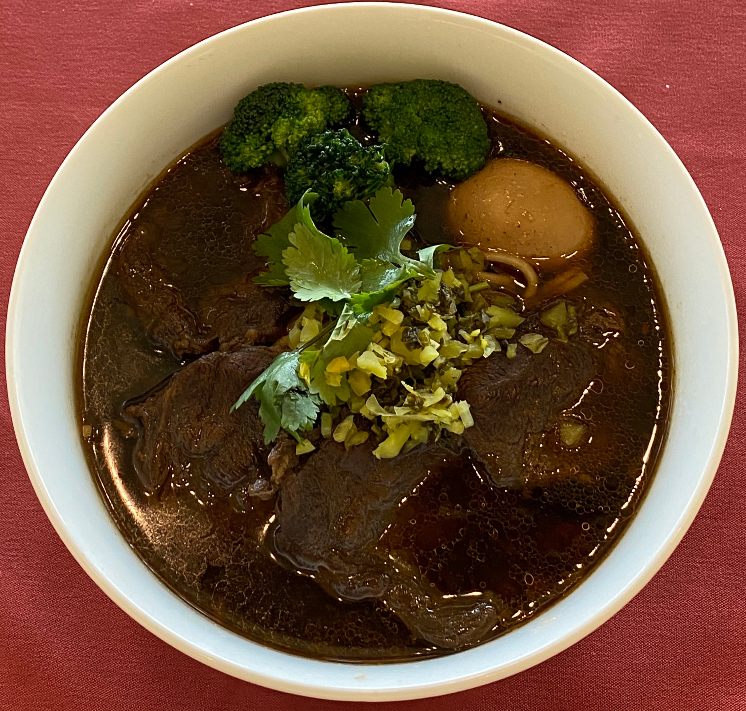 Order Spicy Taiwan Beef Noodle Soup | 臺式麻辣牛肉麵 food online from Ehotpot store, Tucson on bringmethat.com