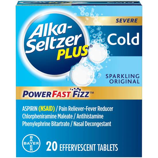 Order Alka-Seltzer Plus Severe Cold PowerFast Fizz Citrus Effervescent Tablets Sparkling Original (20 ct) food online from Rite Aid store, SMYRNA on bringmethat.com