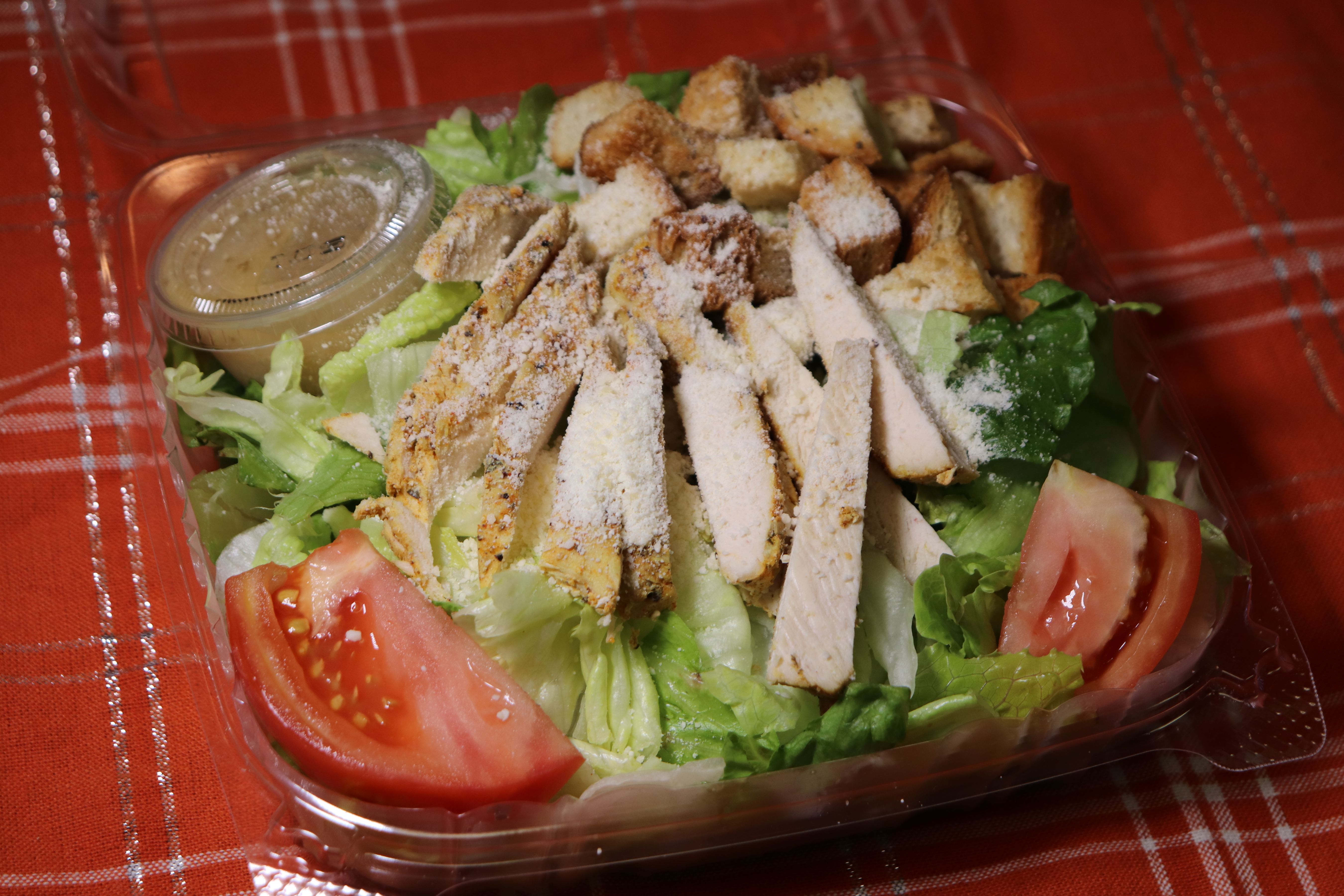 Order Chicken Caesar Salad food online from Nicko Cafe & Deli store, Oakbrook Terrace on bringmethat.com