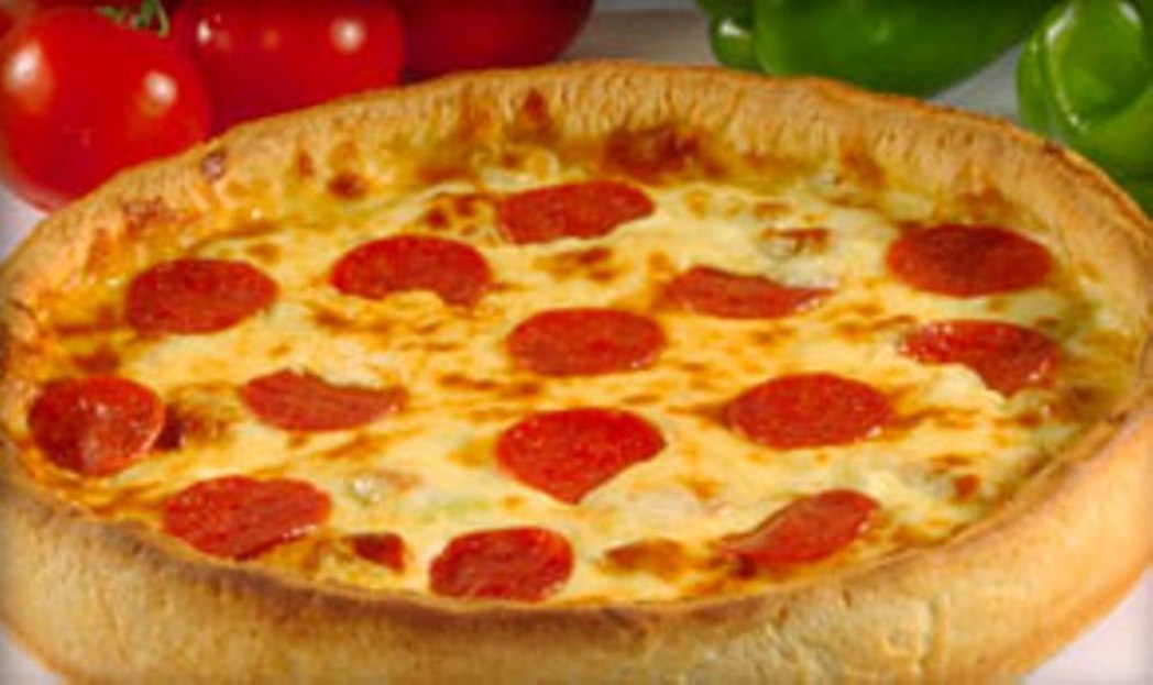 Order 12" Medium Pan Style Pizza food online from Papa Saverios Pizzeria store, West Chicago on bringmethat.com