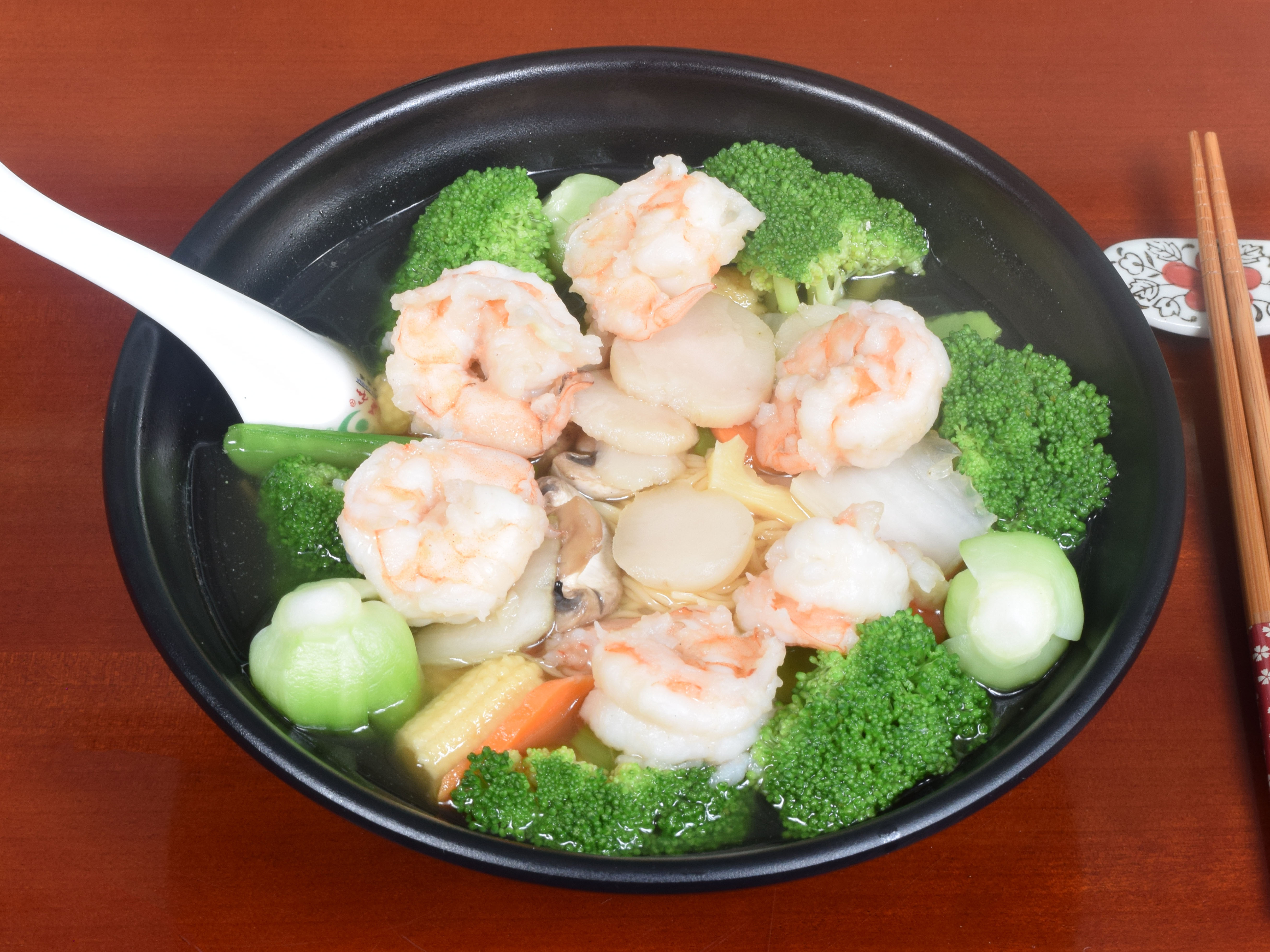 Order 2. Jumbo Shrimp with Noodle Soup food online from 3014 China Palace store, Bronx on bringmethat.com