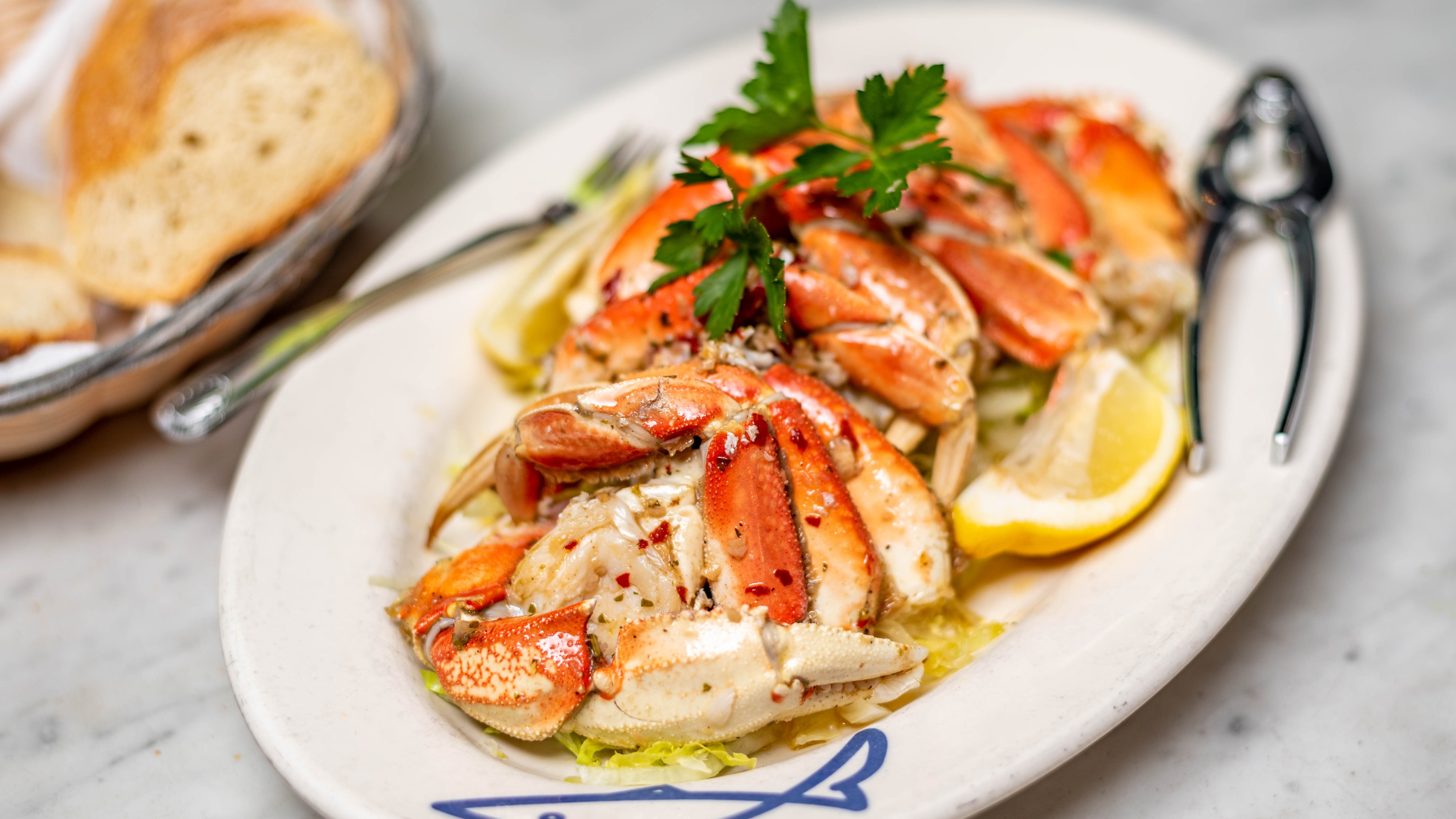 Order Richie's Marinated Cold Cracked Dungeness Crab food online from Sotto Mare Oysteria & Seafood store, San Francisco on bringmethat.com