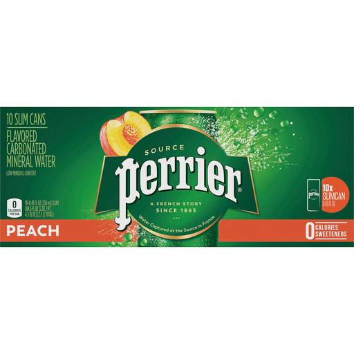 Order Perrier Peach Sparkling Water Slim Can (250 ML) 122134 food online from Bevmo! store, Chico on bringmethat.com