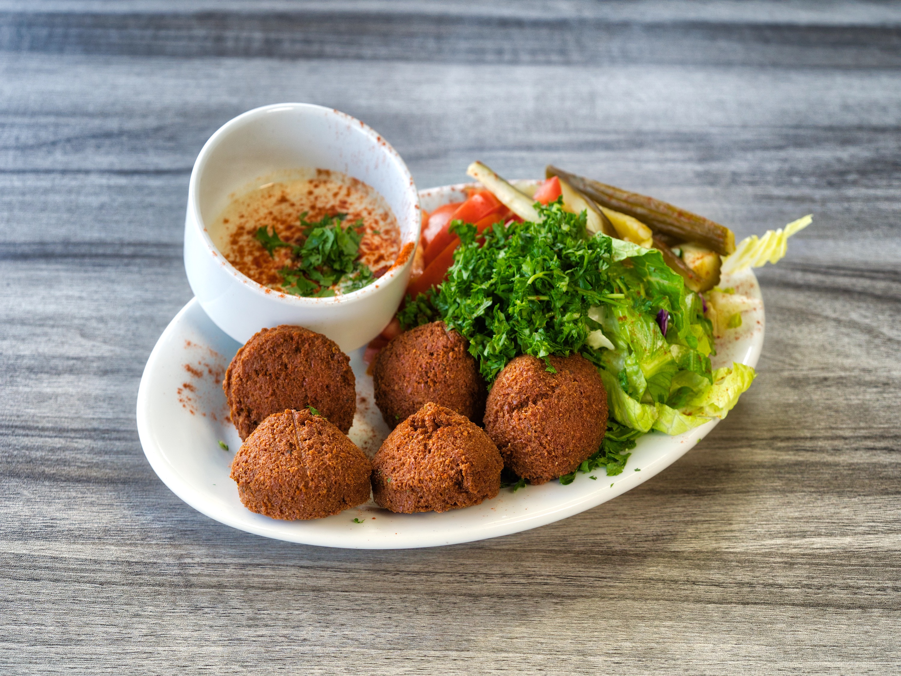 Order Falafel Plate food online from Kabob Hut store, Sterling Heights on bringmethat.com