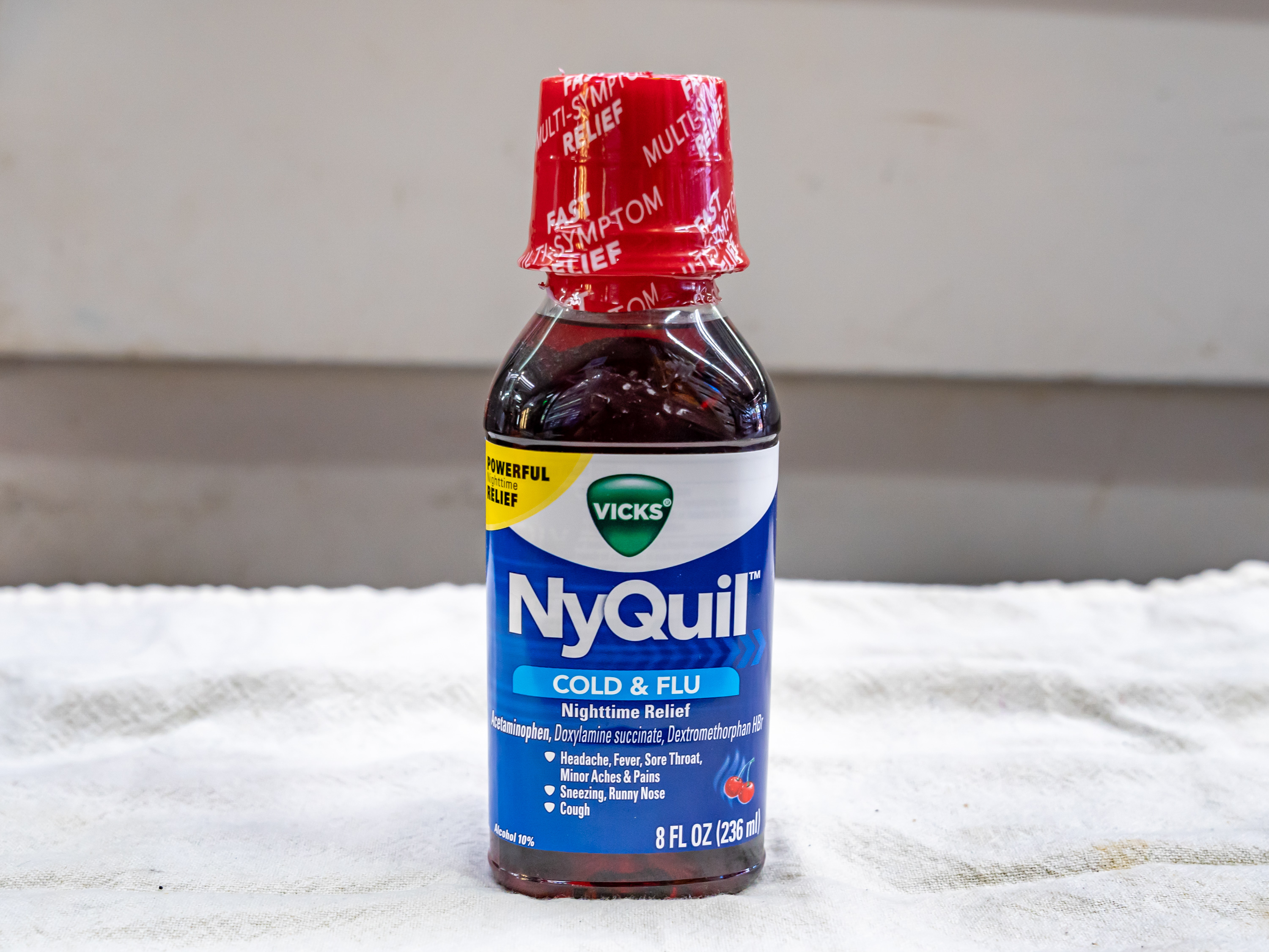 Order Vicks NyQuil Cold & Flu -8oz food online from Quentin Deli and Grocery store, Brooklyn on bringmethat.com