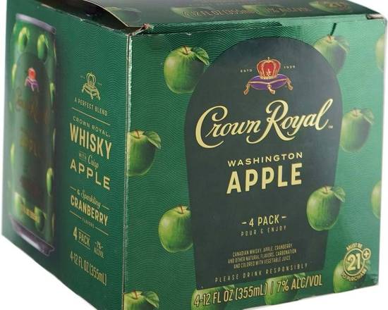 Order crwan royal apple 4pk can food online from Windy City Liquor Market store, El Cajon on bringmethat.com