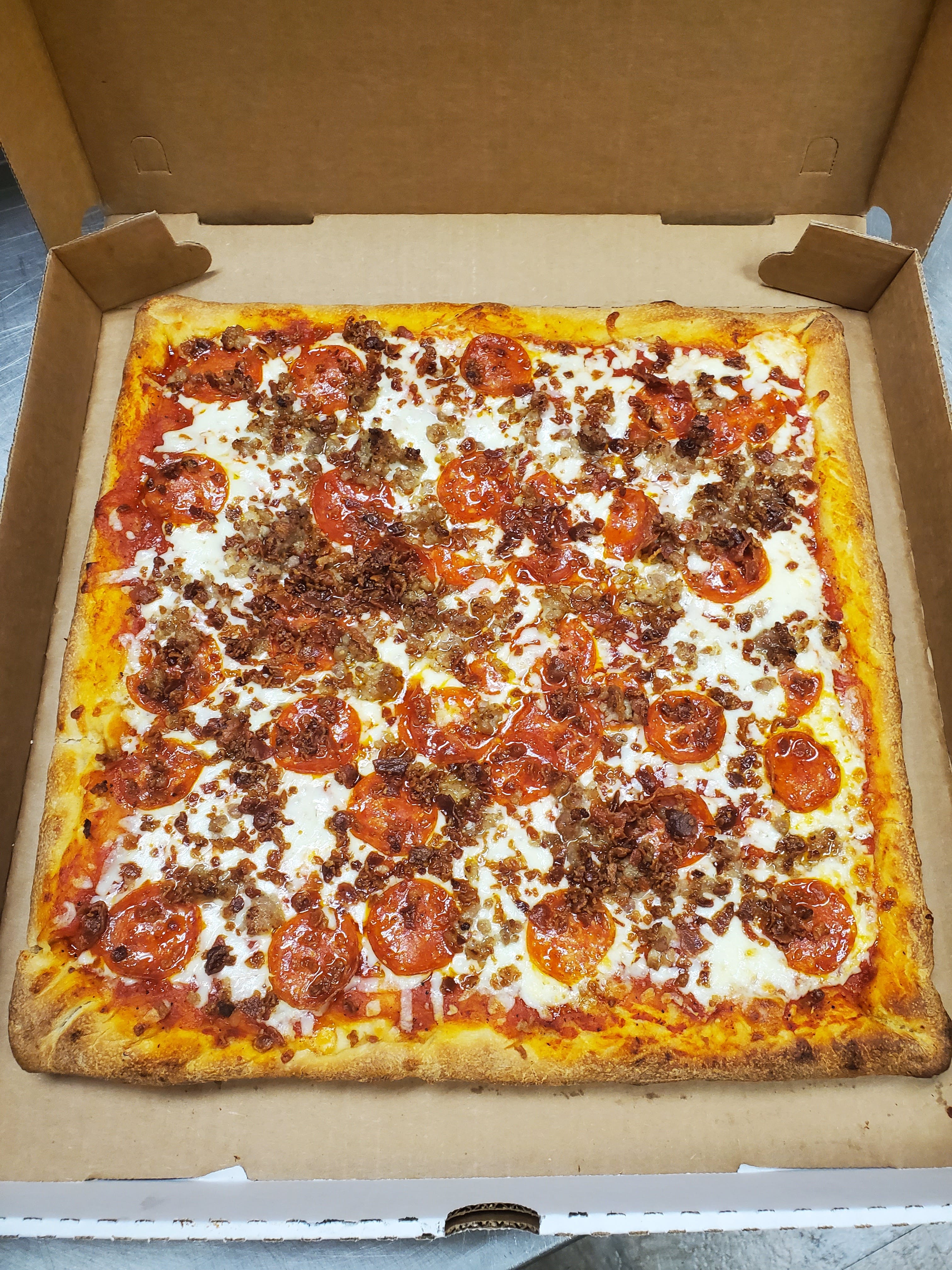 Order Silician Five Topping Pizza - 16" x 16" food online from Philly Pizza Llc store, Newark on bringmethat.com