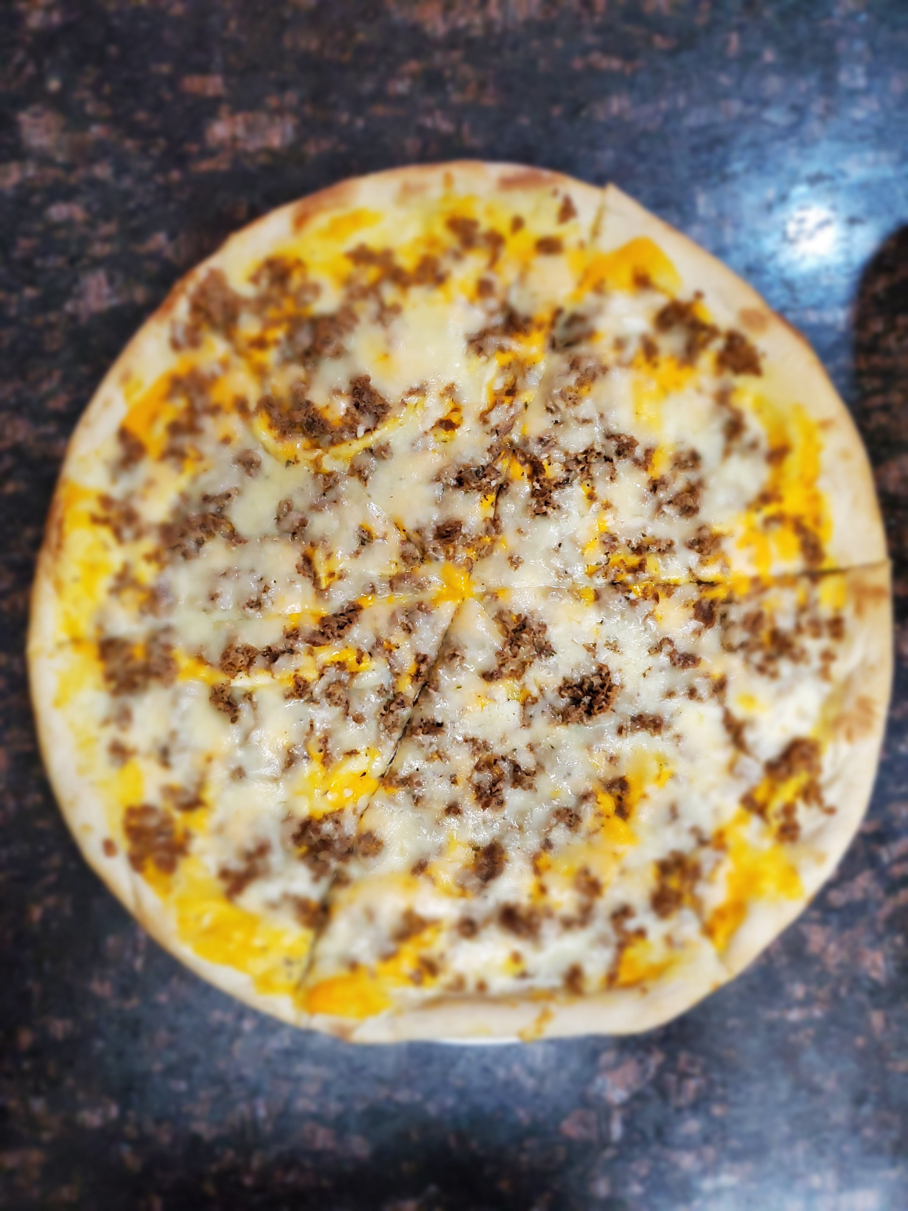 Order NY Cheese Steak Pizza - Medium 14" food online from Caruso Bistro store, Middletown on bringmethat.com