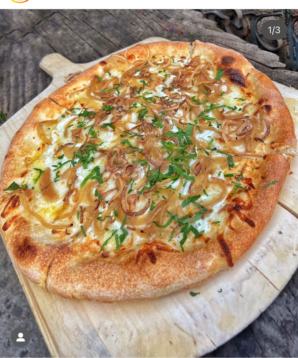 Order French Onion Pizza - personal 8 inch food online from The Bedford store, Brooklyn on bringmethat.com