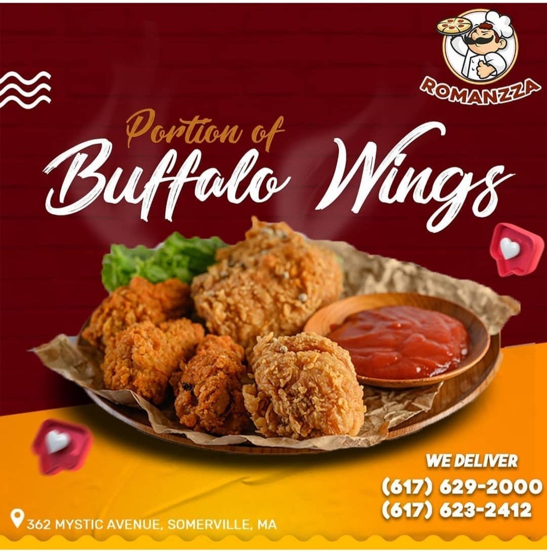 Order Buffalo Wings - 8 Pieces food online from Romanzza Pizzeria store, Somerville on bringmethat.com