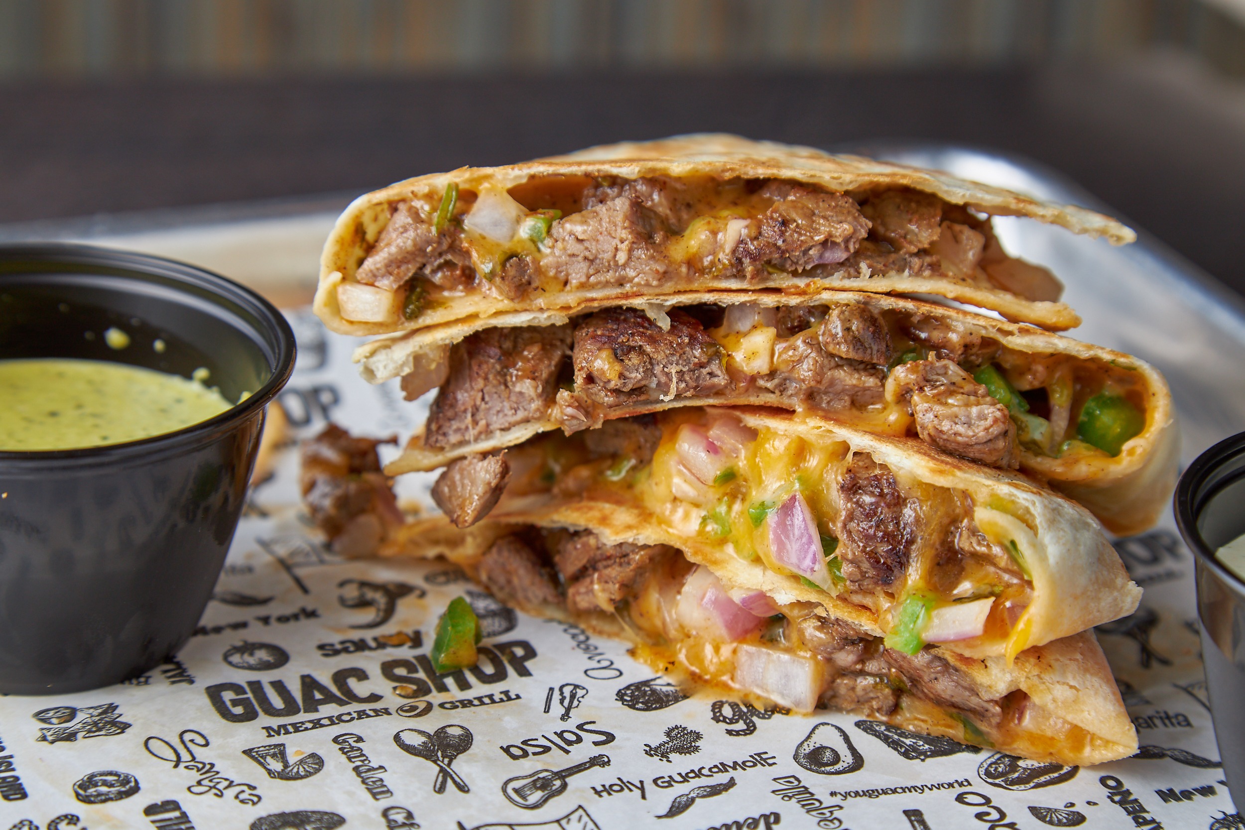 Order Quesadilla food online from Guac Shop Mexican Grill store, Jericho on bringmethat.com