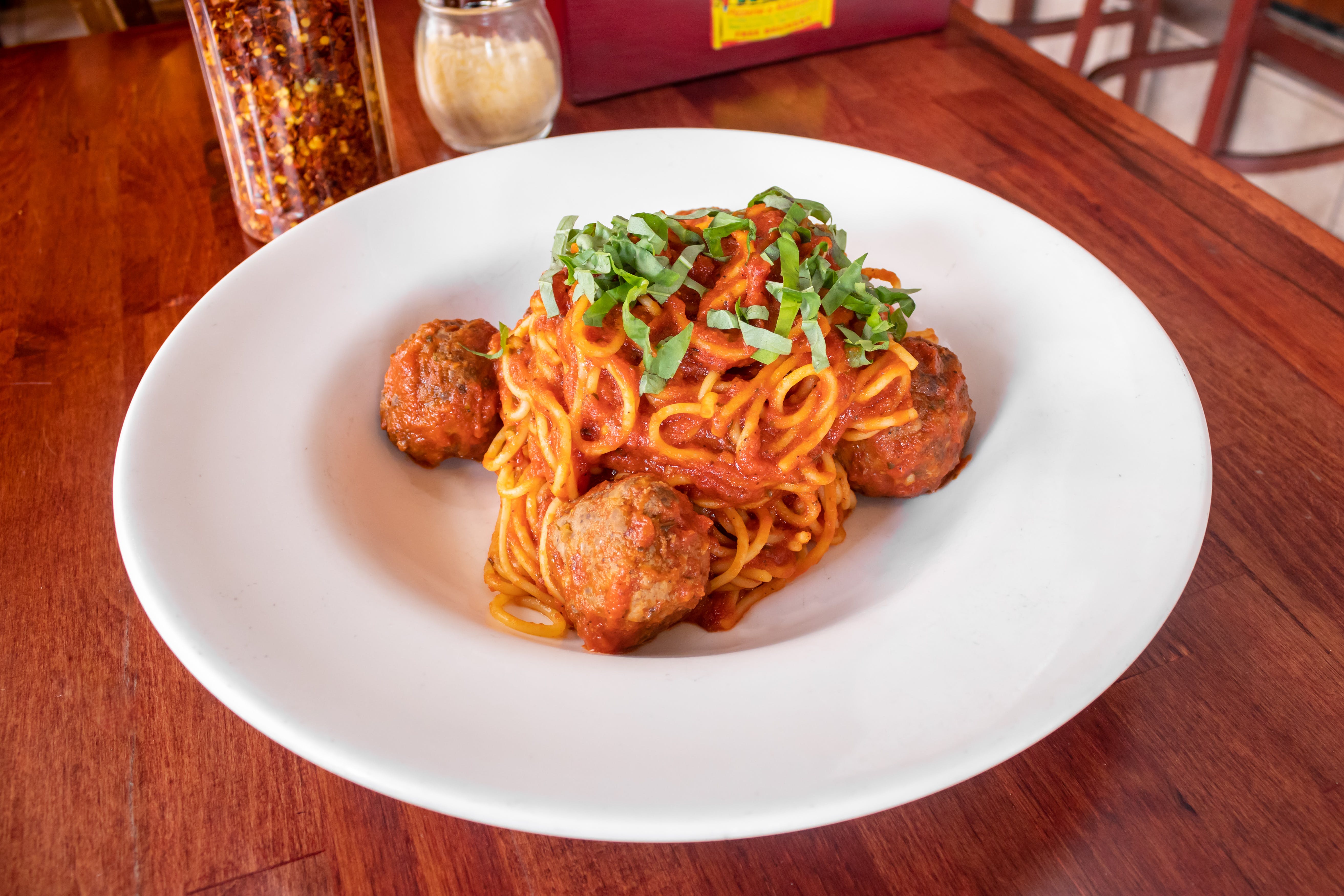 Order Spaghetti & Meatballs - Pasta food online from Piraat Pizzeria store, San Francisco on bringmethat.com