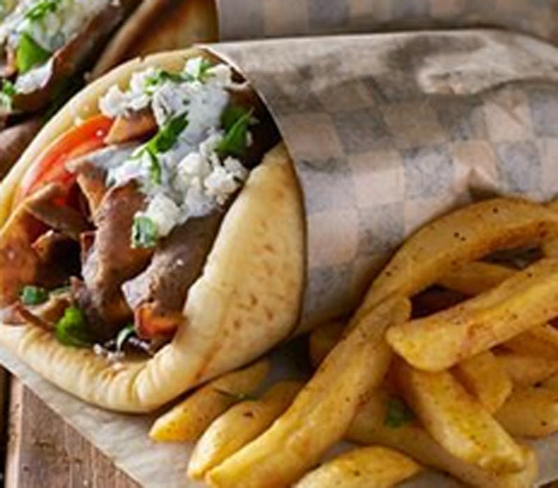 Order Lamb Greek Gyro with Fries - Panini food online from Brother Bruno Pizza store, Washingtonville on bringmethat.com