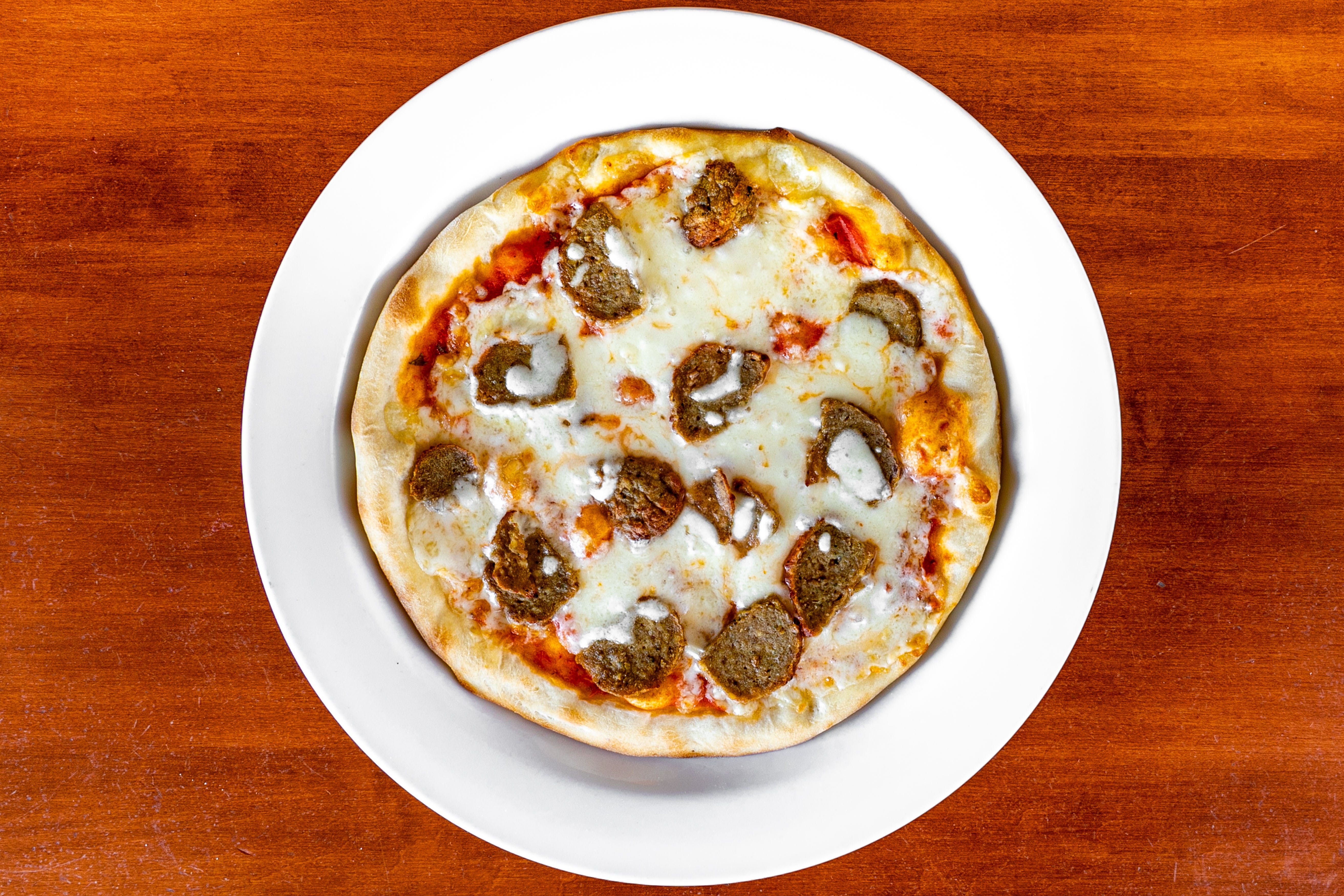 Order Meatball  Pizza - Small 12'' (8 Slices) food online from Villa Vinci store, Wylie on bringmethat.com