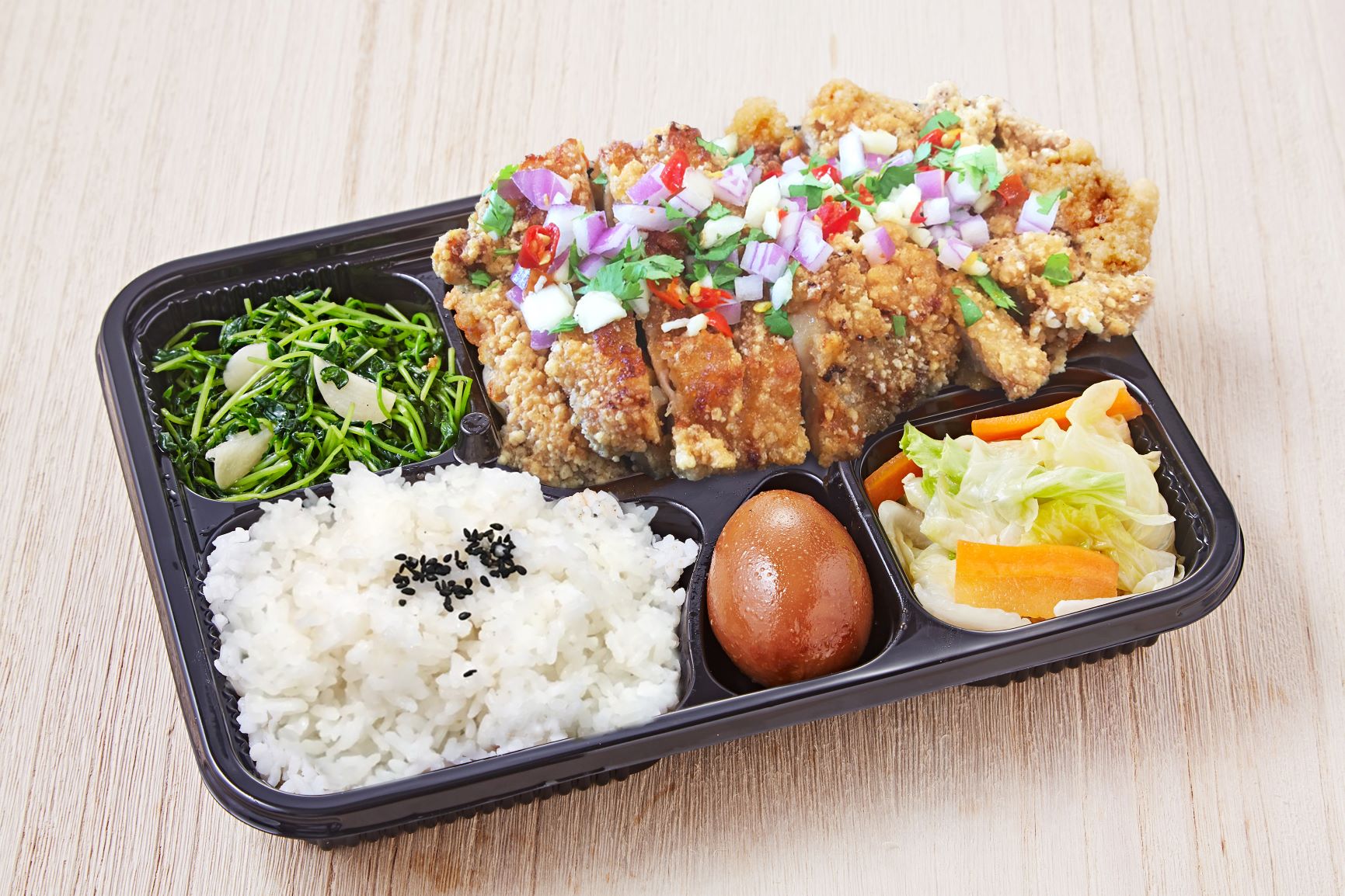 Order #R14 Thai Spicy Fried Chicken Bento food online from O2 Valley store, Cupertino on bringmethat.com