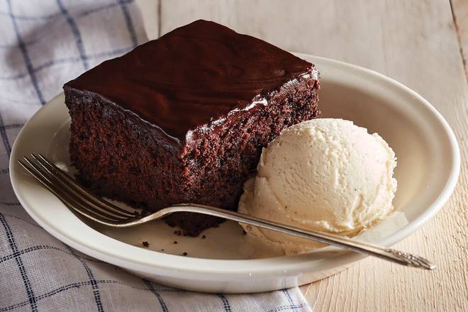 Order Double Chocolate Fudge Coca-Cola® Cake food online from Cracker Barrel Old Country Store store, Corinth on bringmethat.com