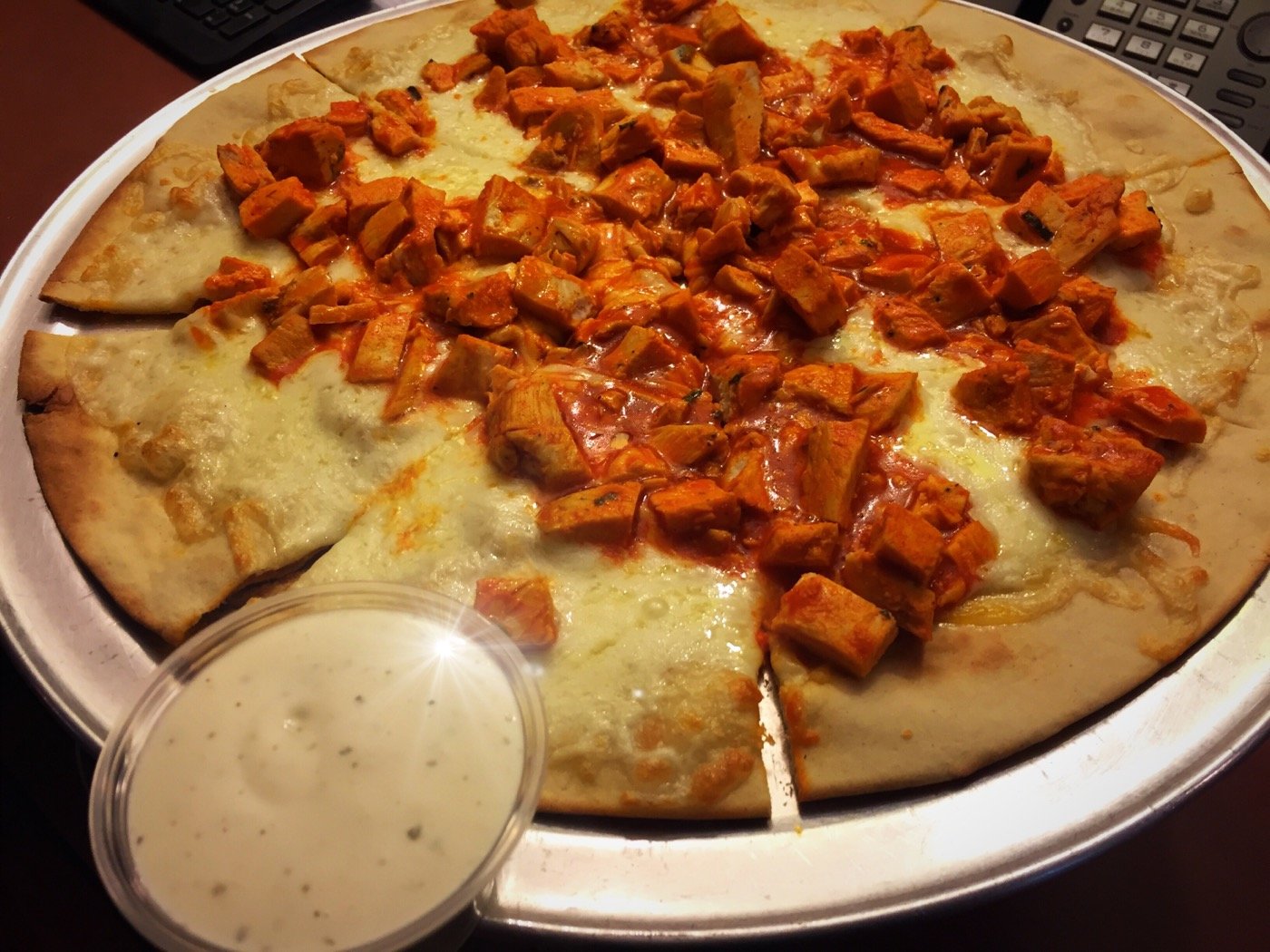 Order Medium Buffalo Chicken Pizza food online from Healthy Garden & Gourmet Pizza store, Collingswood on bringmethat.com