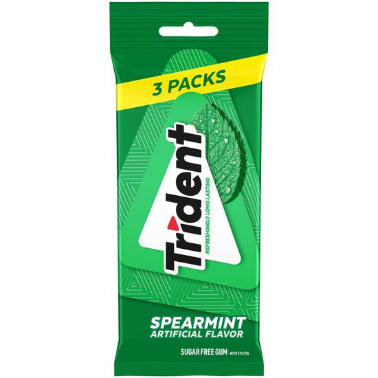 Order Trident Spearmint Sugar Free Gum Packs (3 ct) food online from Rite Aid store, Yamhill County on bringmethat.com