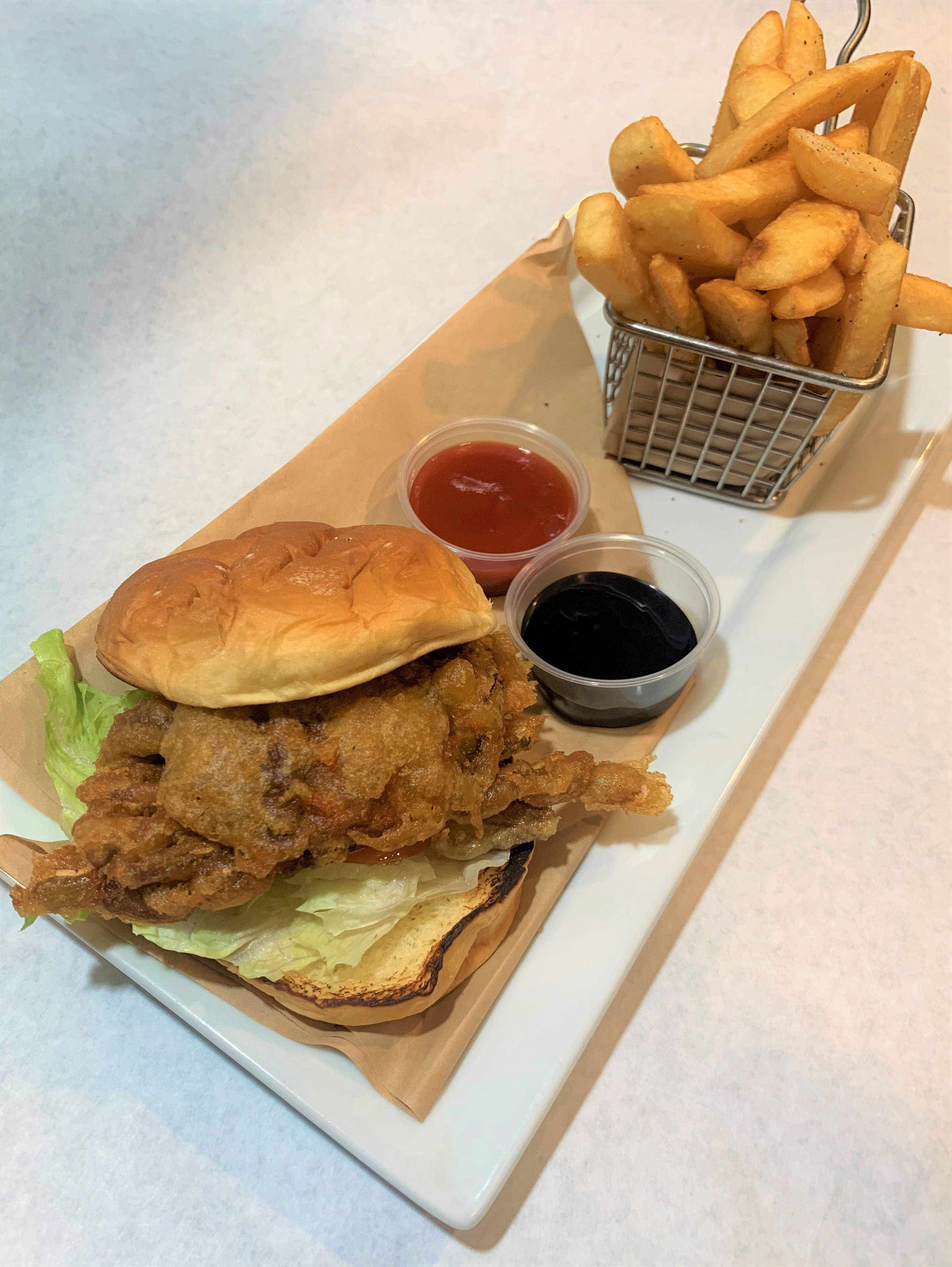 Order Soft Shell Crab Burger food online from House Of Pong store, Claremont on bringmethat.com