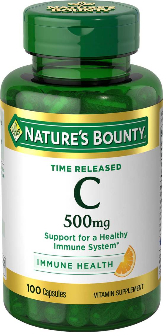 Order Natures Bounty Vitamin C Time Release Capsules 500mg (100 ct) food online from Rite Aid store, Palm Desert on bringmethat.com