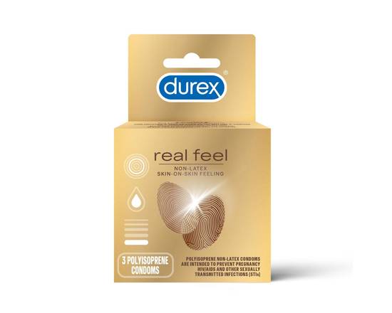 Order Durex Condom Real Feel Non-Latex 3ct food online from Rocket store, Littleton on bringmethat.com