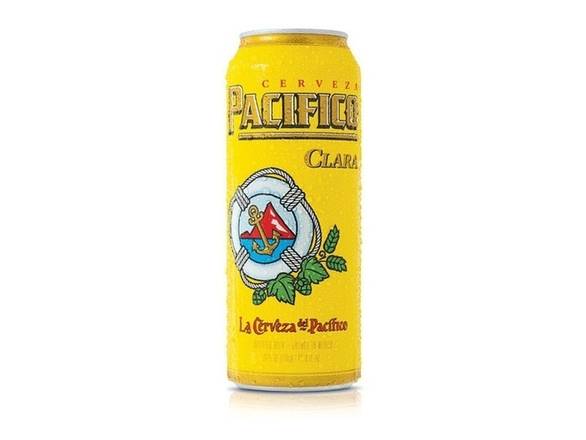 Order Pacifico Clara Lager Mexican Beer - 3x 24oz Cans food online from Shell Beach Liquor & Deli store, Pismo Beach on bringmethat.com