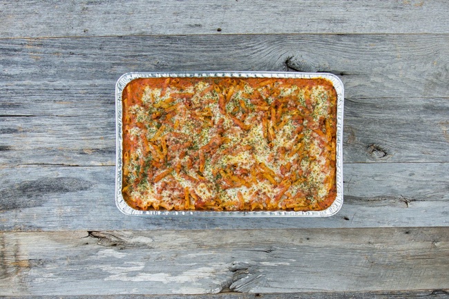 Order Tray Of Baked Ziti (Serves 15-20 People) food online from Venezia's Pizzeria store, Gilbert on bringmethat.com