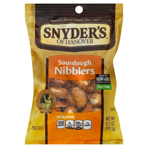 Order Snyder's Sourdough Nibblers Pretzel 3.5oz food online from 7-Eleven store, Denver on bringmethat.com