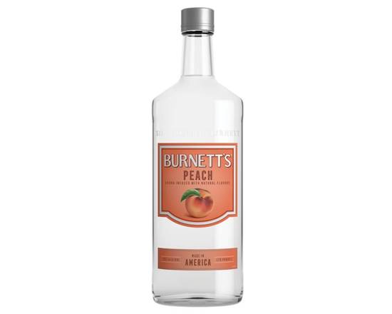 Order Burnett's Peach Flavored, 1.75L vodka (40.0% ABV) food online from Cold Spring Liquor store, Liberty Hill on bringmethat.com