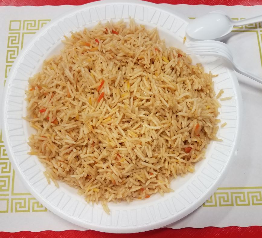 Order 114. Side of Rice  ( Spicy or Regular) food online from Crown Fried Chicken store, Worcester on bringmethat.com