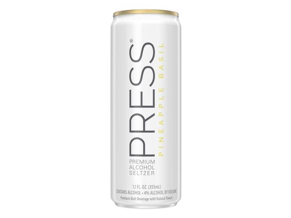 Order PRESS Premium Hard Seltzer Pineapple Basil - 6x 12oz Cans food online from Jacob's Liquor store, Sachse on bringmethat.com