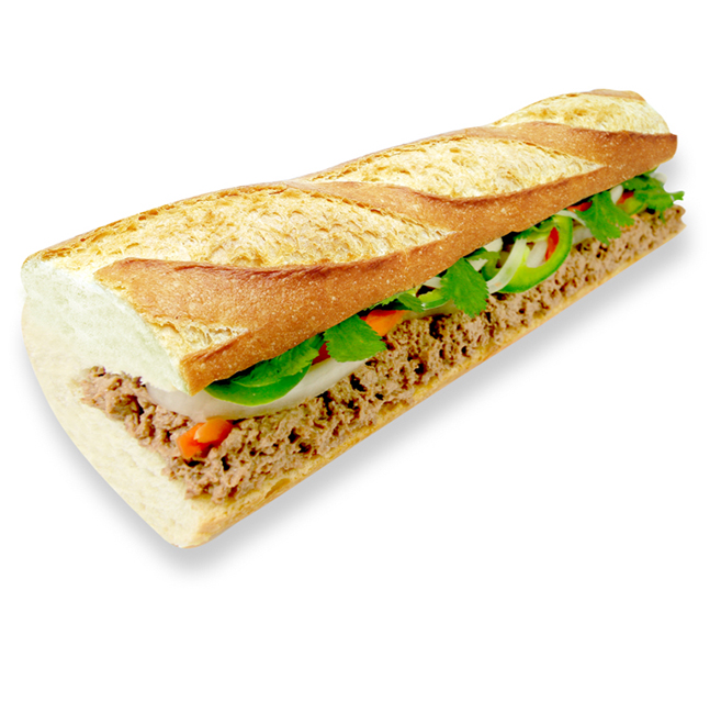 Order 16. Pate Baguette Sandwich food online from Lee Sandwiches store, Gardena on bringmethat.com