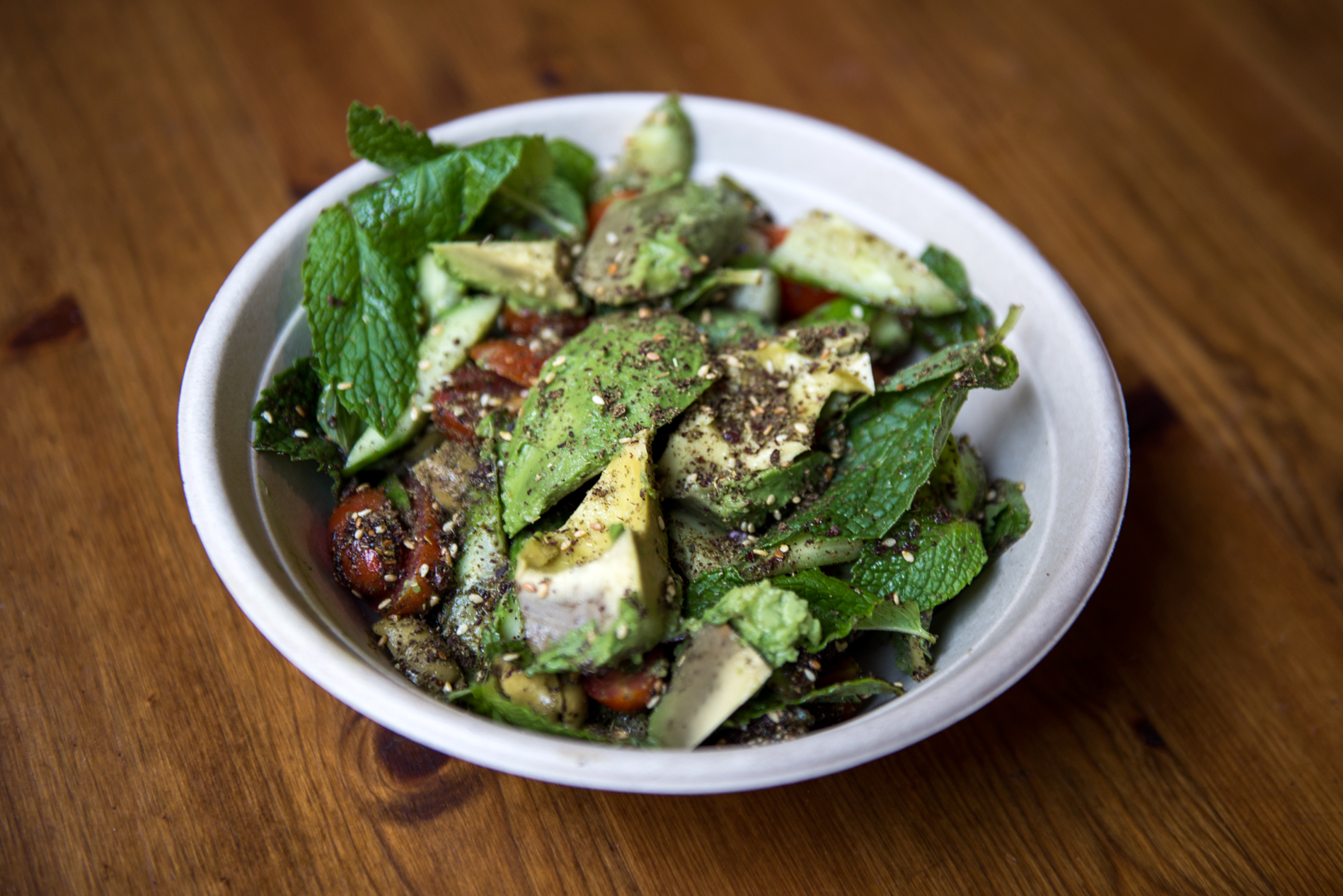 Order Salad Avocado & Zaatar food online from Manousheh store, New York on bringmethat.com