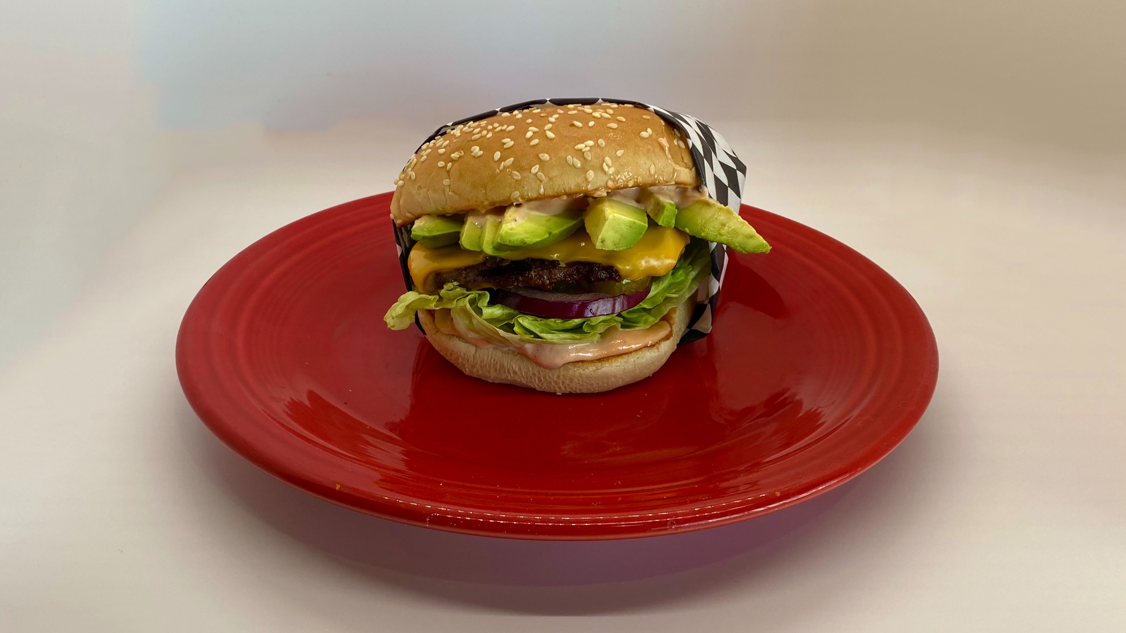 Order The Avocado Cheese Quarter Pounder food online from Burger Palace store, Lancaster on bringmethat.com