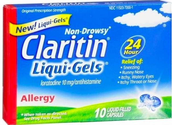 Order Claritin Liqui-Gels 24 hr Relief 10 ct food online from McLean Ave Pharmacy store, Yonkers on bringmethat.com