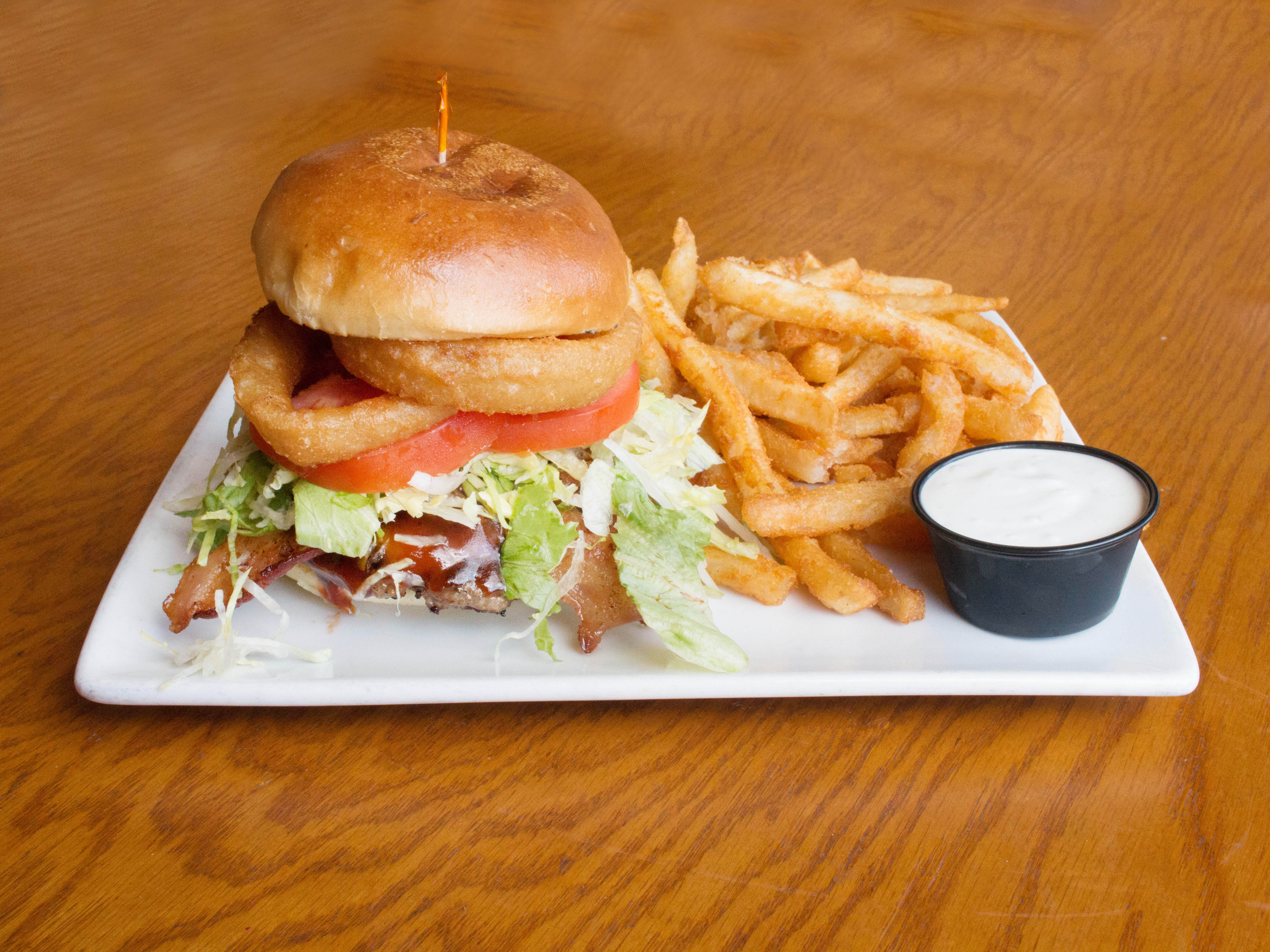 Order The Eddie Burger food online from Cj Brewing Company store, Commerce Township on bringmethat.com
