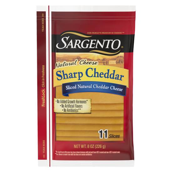 Order Sargento Natural Sharp Cheddar Cheese Slices 11ct 8oz food online from Everyday Needs by Gopuff store, La Mesa on bringmethat.com