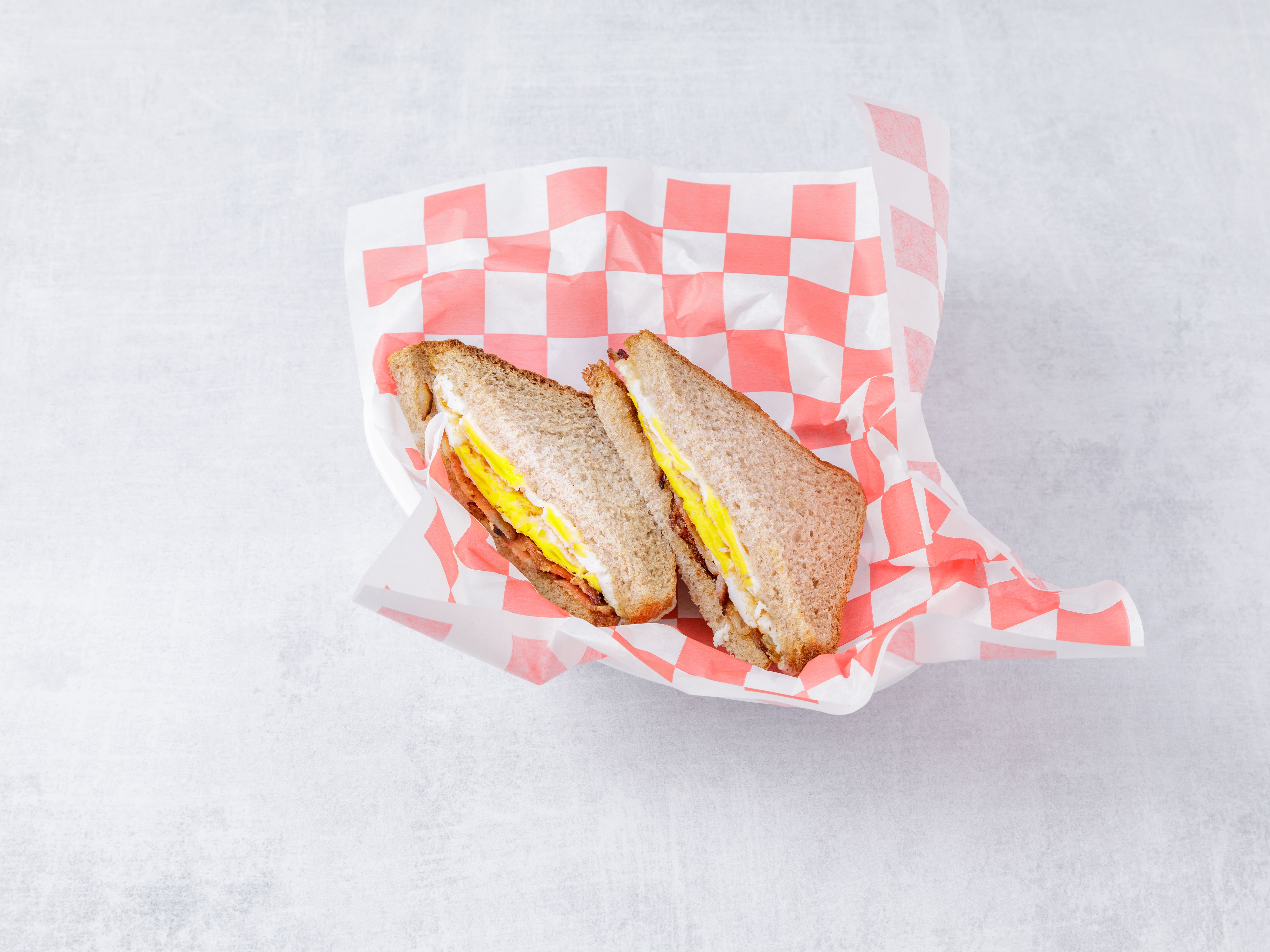 Order 2 Egg Sandwich with Bacon food online from National Diner store, Bronx on bringmethat.com