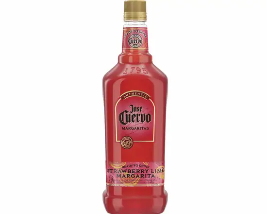 Order Jose Cuervo Authentic Strawberry Margarita 9.95% abv 1.75 Liter food online from Sousa Wines & Liquors store, Mountain View on bringmethat.com