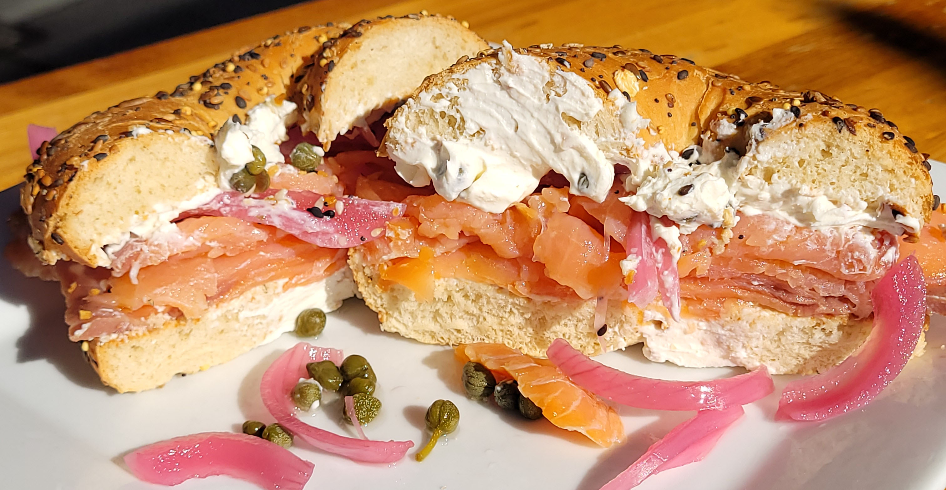 Order Smoked Salmon Sandwich food online from Hob Coffee San Marcos store, San Marcos on bringmethat.com