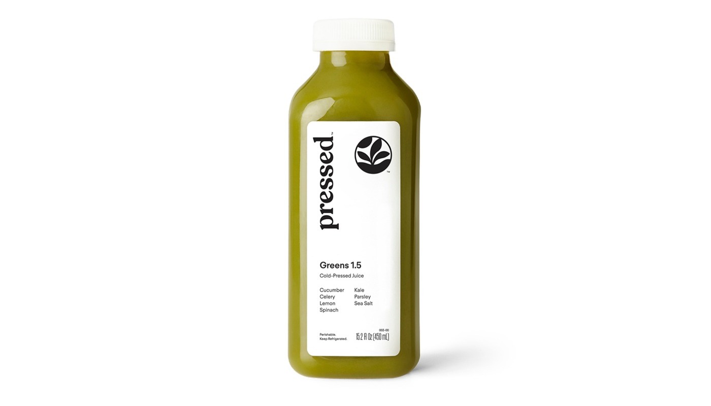 Order Greens 1.5 | Spinach Kale Juice food online from Pressed store, Long Beach on bringmethat.com